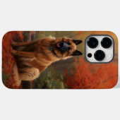 ベルジアン・シェパードと落ちる紅葉にインスパイアされたデザイン Case-Mate iPhoneケース (裏面 (横))