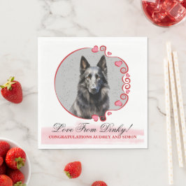 ベルジアン・シェパードドッグの結婚式のナプキンに犬の写真 スタンダードランチョンナプキン
