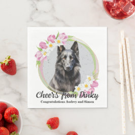 ベルジアン・シェパードドッグの結婚式のナプキンに犬の写真 スタンダードランチョンナプキン