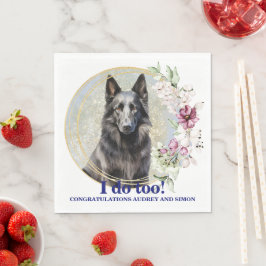 ベルジアン・シェパードドッグの結婚式のナプキンに犬の写真 スタンダードランチョンナプキン