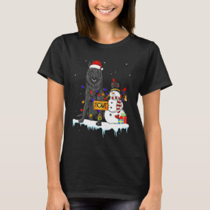 ベルジアン・シェパード・ドッグ クリスマス スノーマン Xmas ライト Tシャツ