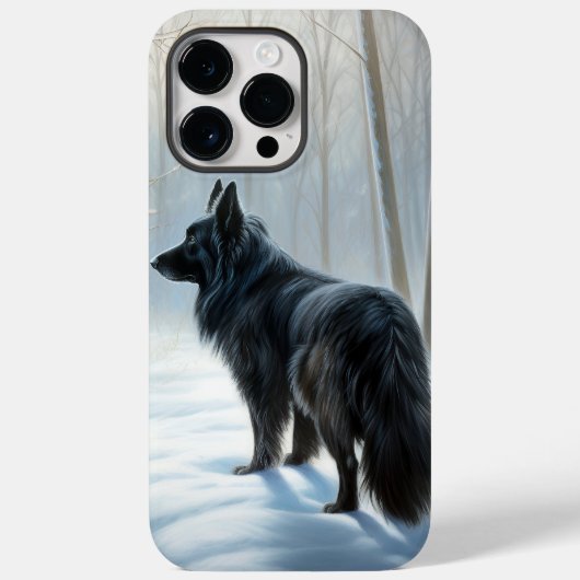 ベルジアン・シェパード・ドッグ 雪を降らせて クリスマス Case-Mate iPhoneケース (裏面)