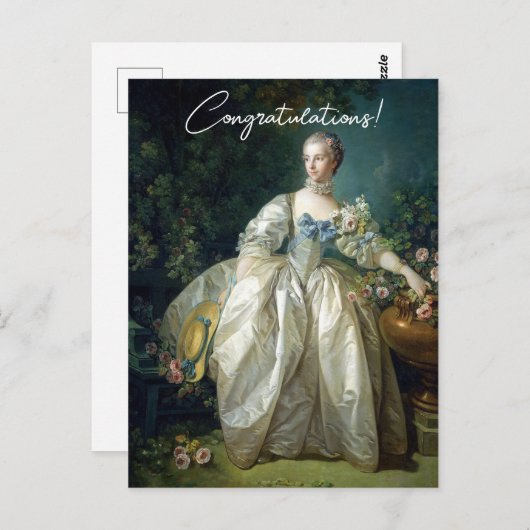 ベルジェレ夫人 1766 ブーシェ おめでとう ポストカード (正面/裏面)