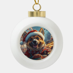 ベルジャンマリノア ドッグ ローラーコースター クリスマス セラミックボールオーナメント