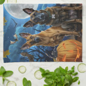 ベルジャンマリノア ハロウィン スプーキー キッチンタオル (折り畳み)