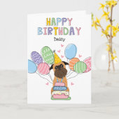 ベルジュブリュッセルグリフォンドッグ誕生日カード カード (黄色い花)