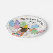 ベルジュブリュッセルグリフォン犬の誕生日パーティー ペーパープレート (アングル)