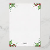 ベルズアウトホリーリース金ゴールド 箔シーズンカード (裏面)