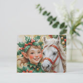 ベルズホリーアンドホースクリスマス小妖精や小人 シーズンポストカード (スタンド正面)