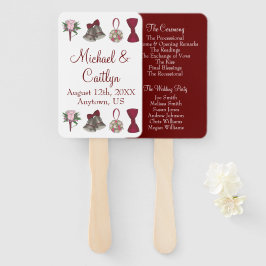 ベルズボウフラワーブーケブルゴーニュ結婚式 プログラム ハンドファン