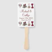 ベルズボウフラワーブーケブルゴーニュ結婚式 プログラム ハンドファン (正面)