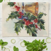 ベルズリボンホリーウィンターベリー キッチンタオル (折り畳み)