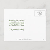 ベルズレッドプレイドクリスマスホリデーフォトポストカード シーズンポストカード (裏面)