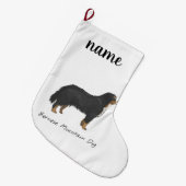 ベルゼマウンテンドッグカスタマイズ可能なクリスマス ラージクリスマスストッキング (正面 (吊り時))