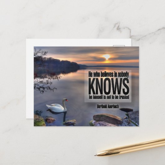 ベルソルド感動的・アウエルバッハ引用文「信頼」 ポストカード (正面/裏面インサイチュ)