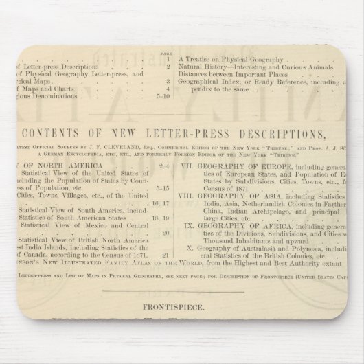 ベルソ·ジョンソンの新しいファミリ図解入りの、写真付きのー·アトラス マウスパッド (正面)