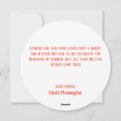 ベルタンウィッカ信者星形五角形火災&夏の花 シーズンカード (裏面)