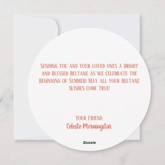 ベルタンウィッカ信者星形五角形火災&夏の花 シーズンカード (裏面)