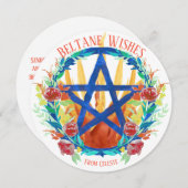 ベルタンウィッカ信者星形五角形火災&夏の花 シーズンカード (正面/裏面)