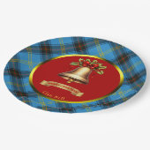 ベルタータンチェックパーソナライズされたクリスマス ペーパープレート (アングル)