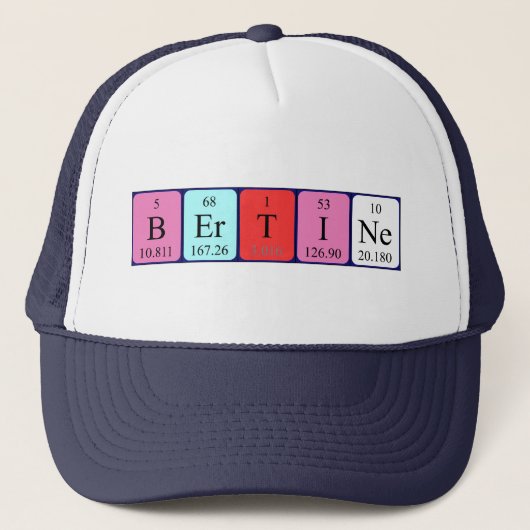 ベルチン周期表名hat キャップ (正面)