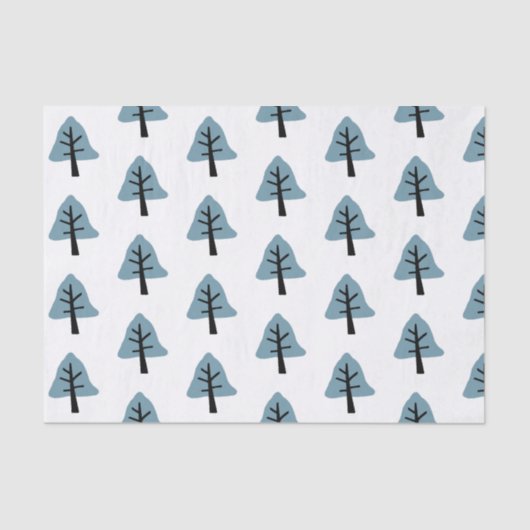 ベルツリーパターンシンプルパステルブルーホリデイ 薄葉紙 (正面)