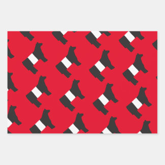 ベルティ、ベルト付きガロウェイのギフトラップシートセット ラッピングペーパーシート