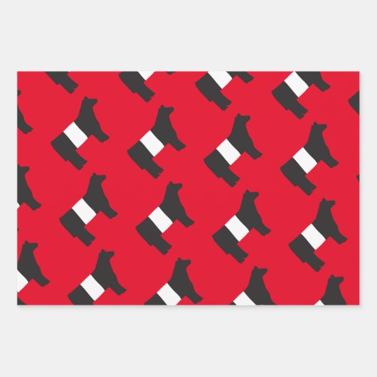 ベルティ、ベルト付きガロウェイのギフトラップシートセット ラッピングペーパーシート (正面3)