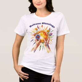 ベルテインの夏の花と太陽のサバット祝福 トライブレンドTシャツ