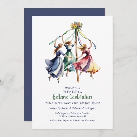 ベルテイン・メイポール・ダンス・サマー・サッバット・パーティー 招待状 (正面/裏面)
