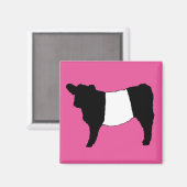 ベルテカッコいいッドガロウェイ牛レアカウベルティステア マグネット (正面/裏面)