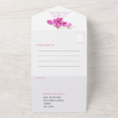 ベルテッドウェディングパーティーピンクブーゲンビリア オールインワン招待状 (外側)