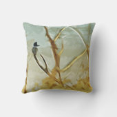 ベルテッドキングフィッシャーアットリバーズエッジ抽象芸術 クッション (裏面)