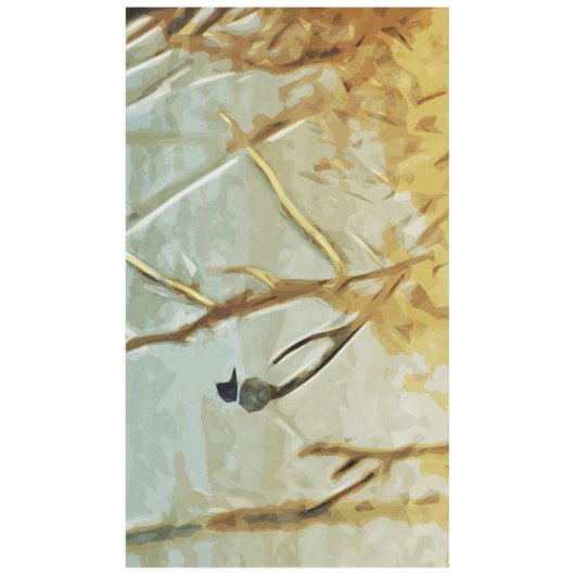 ベルテッドキングフィッシャーアットリバーズエッジ抽象芸術 テーブルクロス (正面)