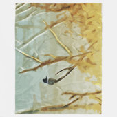 ベルテッドキングフィッシャーアットリバーズエッジ抽象芸術 フリースブランケット (正面)