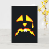 ベルテッドハロウィーン泣き叫びジャックオランタン カード (黄色い花)