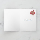 ベルテッドバレンタインのカード、ハート、バラ シーズンカード (内部)