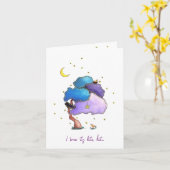 ベルテッド誕生日かわいい図解入りの、写真付きの夜 カード (黄色い花)