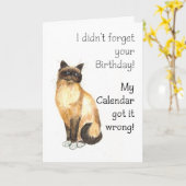 ベルテッド誕生日カード – Birman Cat カード (黄色い花)