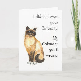ベルテッド誕生日カード – Birman Cat カード