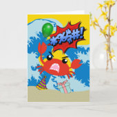 ベルテッド誕生日ホーリーカニ私は貝 カード (黄色い花)