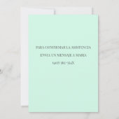 ベルデインビタシオンデバウティゾ 招待状 (裏面)