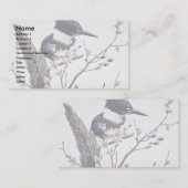 ベルトを付けられたカワセミ(メス) 名刺 (正面/裏面)