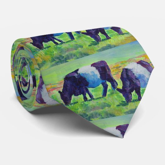 ベルトを付けられたギャロウェーの牛および子牛の絵画 ネクタイ (ロール)