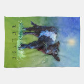 ベルトを付けられたGallaway "Beltie" キッチンタオル (横)