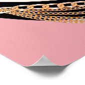 ベルトチェーン金ゴールドイラストレーションパターンシームレステックス ポスター (角)