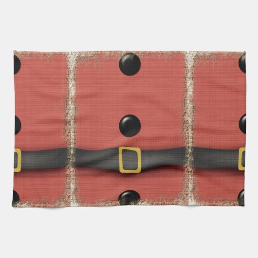 ベルトボタン付きサンタ調スーツ キッチンタオル (横)