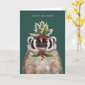 ベルトラン・ザ・バジャー・ホリデー・カード カード (黄色い花)