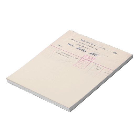 ベルトン・ミルズ サウスカロライナ州ベルトン領収書ノートパッド ノートパッド (回転)