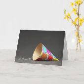 ベルト誕生日カード、パーティー帽子 カード (黄色い花)